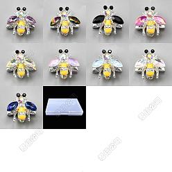 (52) Непрозрачная лаванда 9шт 9 цвета сплава горный хрусталь бусины, эмалированные пчелы, разноцветные, 20x22.5x14 мм, отверстие : 3 мм, 1 шт / цвет