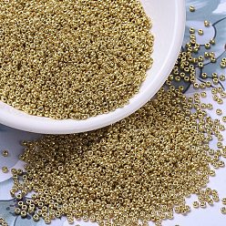 (RR4202) Гальванический Золотой Дуракоат Миюки круглые бусины рокайль, японский бисер, 11/0, (rr 4202) золото оцинкованное, 2x1.3 мм, отверстие : 0.8 мм, Около 1111 шт / 10 г