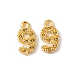 Золотой 304 Настройки горный хрусталь из нержавеющей стали кулон, число, золотые, 8x4.5x1.5 мм, отверстие : 0.7 мм, пригодный для стразов 1 мм