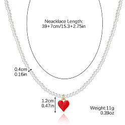 Красный Подвески в виде пластиковых сердечек CCB с застежками из сплава для женщин, золотые, красные, золотые, 15.35 дюйм (39 см), Кулон : 12 мм