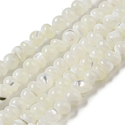 Floral White Natural Trochus Shell Beads Strands, Round, Floral White, 4~4.5x4mm, Hole: 0.5mm, about 91~93pcs/strand, 15.35~15.55''(39~39.5cm)