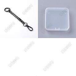 Черный Цвет Металла 2 шт. железная цепь для сумки-удлинителя, с поворотными застежками сплава, аксессуары для замены сумок, металлический черный , 15.7 см