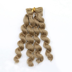Dark Khaki High Temperature Fiber Long Wavy Doll Wig Hair, for DIY Girl BJD Makings Accessories, Dark Khaki, 150~1000mm