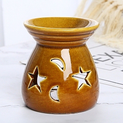 Peru Ceramic Incense Holders, Home Office Teahouse Zen Buddhist Supplies, Vase with Star Moon Pattern, Peru, 75x83mm