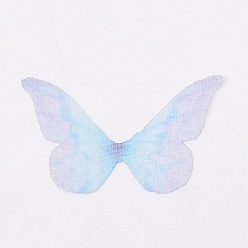 Light Sky Blue Handmade Netting Fabric Woven Costume Accessories, Gradient Color, Butterfly, Light Sky Blue, 25mm
