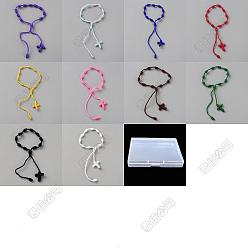 (52) Непрозрачная лаванда 20шт. 10 цвета полиэстеровые браслеты-слайдеры для мужчин и женщин, крестик, разноцветные, внутренний диаметр: 2-1-3/8~1/2 дюйм (3.4~6.35 см), 2 шт / цвет