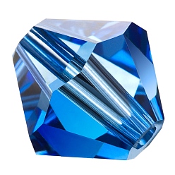 30050 Sapphire Хрустальные бусины preciosa®, чешский хрусталь, биконус(451 69 302 рондель), 30050 сапфир, 5 мм, отверстие : 1 мм