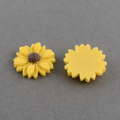 Gold Flatback Hair & Costume Accessories Ornaments Scrapbook Embellishments Resin Flower Daisy Cabochons, Gold, 22x6mm