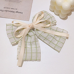 Olive Drab Bowknot Cloth Hair Barrette, Hair Accessories for Girls Women, Olive Drab, 85mm