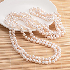 Misty Rose Natural Pearl Beads Necklace, Misty Rose, 47.2 inch