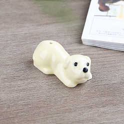 White Ceramic Incense Holders, Home Office Teahouse Zen Buddhist Supplies, Teddy Dog, White, 56x27x20mm