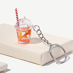 orange Nightlight Fruit Milk Tea Cup Keychain Pendant Banana Kiwi Grape Keychain Nightlight Pendant