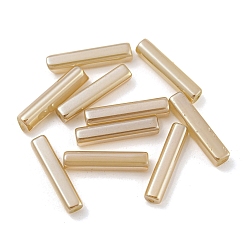 Wheat Electroplate Glass Beads, Faceted, Rectangle, Wheat, 19.5~20x4x4mm, Hole: 1mm