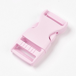 Pearl Pink PP Plastic Side Release Buckles, Survival Bracelet Clasps, Pink, 65x32x12mm, Hole: 4x25mm