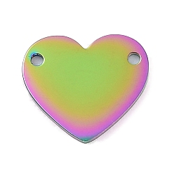 Rainbow Color Ионное покрытие (ip) 304 кулоны для штамповки из нержавеющей стали, зеркальная полировка, шарма сердца, Радуга цветов, 10.5x12x1 мм, отверстие : 1.2 мм