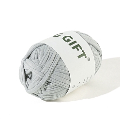 Light Grey Polyester Cloth Yarn, For Hand Knitting Thick Thread, Crochet Cloth Yarn, Light Grey, 5mm, about 32.81 Yards(30m)/Skein