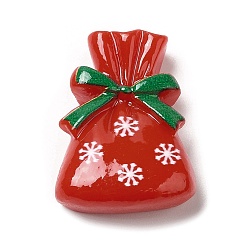 Bag Christmas Theme Opaque Resin Cabochons, for Jewelry Making, Bag, 25.5x19x8mm