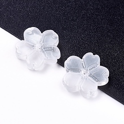 Clear Electroplate Glass Beads, Flower, Clear, 11x2.7mm, Hole: 1mm