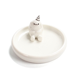 Белый Керамическая тарелка для украшений, лоток для хранения колец, , Серьги, белые, 8x4 см