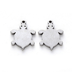 Stainless Steel Color 304 Stainless Steel Charms, Laser Cut, Tortoise, Stainless Steel Color, 14x10.5x1mm, Hole: 1mm