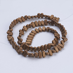 Copper Plated Electroplate Non-magnetic Synthetic Hematite Beads Strands, Frosted, Rectangle, Copper Plated, 8x4x2mm, Hole: 1mm, about 98~102pcs/strand, 15.5 inch(39.5cm)