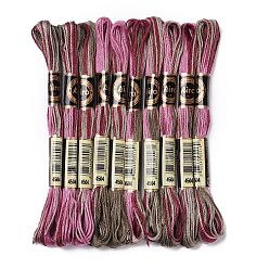 Pale Violet Red 10 Skeins 6-Ply Polyester Embroidery Floss, Cross Stitch Threads, Segment Dyed, Pale Violet Red, 0.5mm, about 8.75 Yards(8m)/skein
