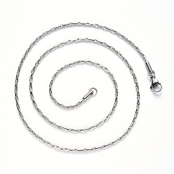 Stainless Steel Color 304 Stainless Steel Coreana Chain Necklace, with Lobster Claw Clasp, Stainless Steel Color, 19.68 inch(50cm)x0.6mm