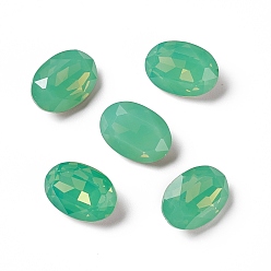 Тихоокеанский Регион Opal Гальваническая пластина в опаловом стиле k9 стеклянные кабошоны со стразами, задние и задние, овальные, Тихоокеанский опал, 14x10x5 мм