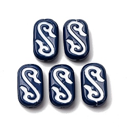 Морской Синий Бусины лэмпворк , овал с амулетом, Marine Blue, 20x12x6~7 мм, отверстие : 1.2~1.4 мм