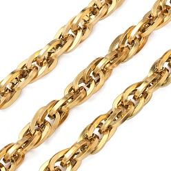 Золотой Ионное покрытие (ip) 304 канатные цепи из нержавеющей стали, несварные, с катушкой, золотые, 7x3.5 мм