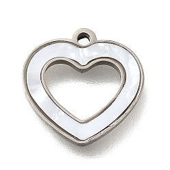 Нержавеющая Сталь Цвет 304 подвески в виде полых сердец из нержавеющей стали, с пластиковой имитацией оболочки, цвет нержавеющей стали, 12.5x12.5x1.3 мм, отверстие : 1.2 мм