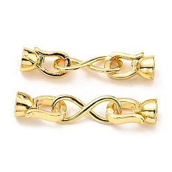 Golden Rack Plating Eco-Friendly Brass Fold Over Clasps, Lead Free & Cadmium Free, Infinity, Golden, 35mm, Infinity: 17x7x1.5mm, Inner Diameter: 4mm