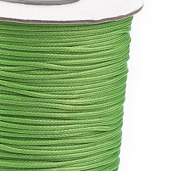 Зеленый лайм Корейские вощеные полиэфирные шнуры, зеленый лайм, 1 мм, около 85 ярдов / рулон