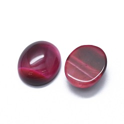 Tiger Eye Natural Tiger Eye Cabochons, Dyed & Heated, Oval, Medium Violet Red, 11.5~12.5x9.5~10.5x4.5mm