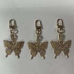 Золотой 3шт. подвеска в виде бабочки из сплава со стразами, с сплава шарнирного когтя омара застежками, золотые, 104 мм