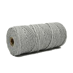 Gainsboro Cotton String Threads, Macrame Cord, Decorative String Threads, for DIY Crafts, Gift Wrapping and Jewelry Making, Gainsboro, 3mm, about 109.36 Yards(100m)/Roll