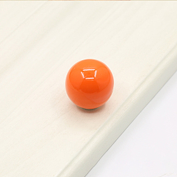 Orange Porcelain Cabinet Door Knobs, Kitchen Drawer Pulls Cabinet Handles, Round, Orange, 33x35mm