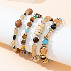 Latte (set of four) Boho Style Beaded Bracelet for Women, Fashionable and Elegant Jewelry Gift