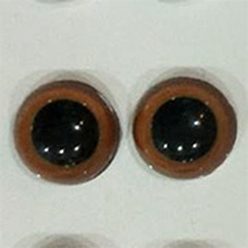 Saddle Brown Craft Plastic Doll Eyes, Stuffed Toy Eyes, Half Round, Saddle Brown, 12mm