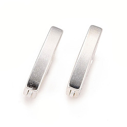925 Sterling Silver Plated Eco-Friendly Brass Watch Band Clasps, Long-Lasting Plated, Lead Free & Cadmium Free, 925 Sterling Silver Plated, 10x1.8x4mm