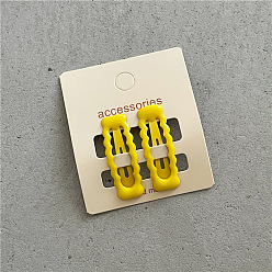 JX-B178 Yellow Cute Cream Wave Edge Hairpin - Geometric Rectangle BB Clip for Kids.