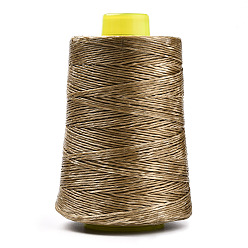 Tan Eco-Friendly Polyester Thailand Waxed Cords, Twisted Cord, Tan, 1.0mm, about 328.08 yards(300m)/roll