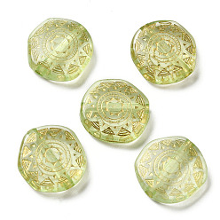 Light Green Transparent Acrylic Beads, Flat Round, Light Green, 18x17x5.5mm, Hole: 2mm, about: 440pcs/500g