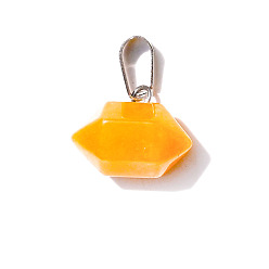 Topaz Jade Natural Topaz Jade Double Terminal Pointed Pendants, Faceted Bullet Charms, 10x16mm