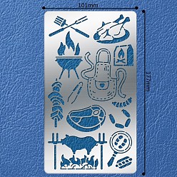 Food Cooking Theme Stainless Steel Cutting Dies Stencils, for DIY Scrapbooking/Photo Album, Decorative Embossing DIY Paper Card, Food Pattern, 17.7x10.1cm