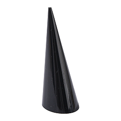Noir Affichages d'anneau en verre organique acrylique, cône, noir, 25.5x69mm