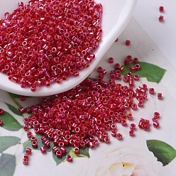 (DB0162) Opaque Red AB MIYUKI Delica Beads, Cylinder, Japanese Seed Beads, 11/0, (DB0162) Opaque Red AB, 1.3x1.6mm, Hole: 0.8mm, about 10000pcs/bag, 50g/bag