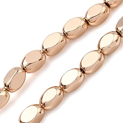 Светло-Золотое Покрытие Стеклянные бусины с гальваническим покрытием , самородки, свет позолоченные, 8x5x5 мм, отверстие : 1 мм, около 49 шт / нитка, 16.14'' (41 см)