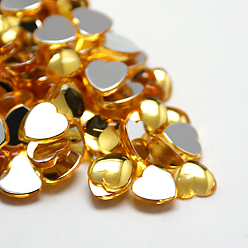 Фора Акриловые стразы-кабошоны, плоской задней и гладкой, сердце, оранжевые, 12x12x5 мм