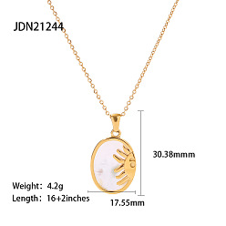 JDN21244 Fashion retro necklace stainless steel twist chain mother-of-pearl love necklace titanium steel necklace girls sense of luxury